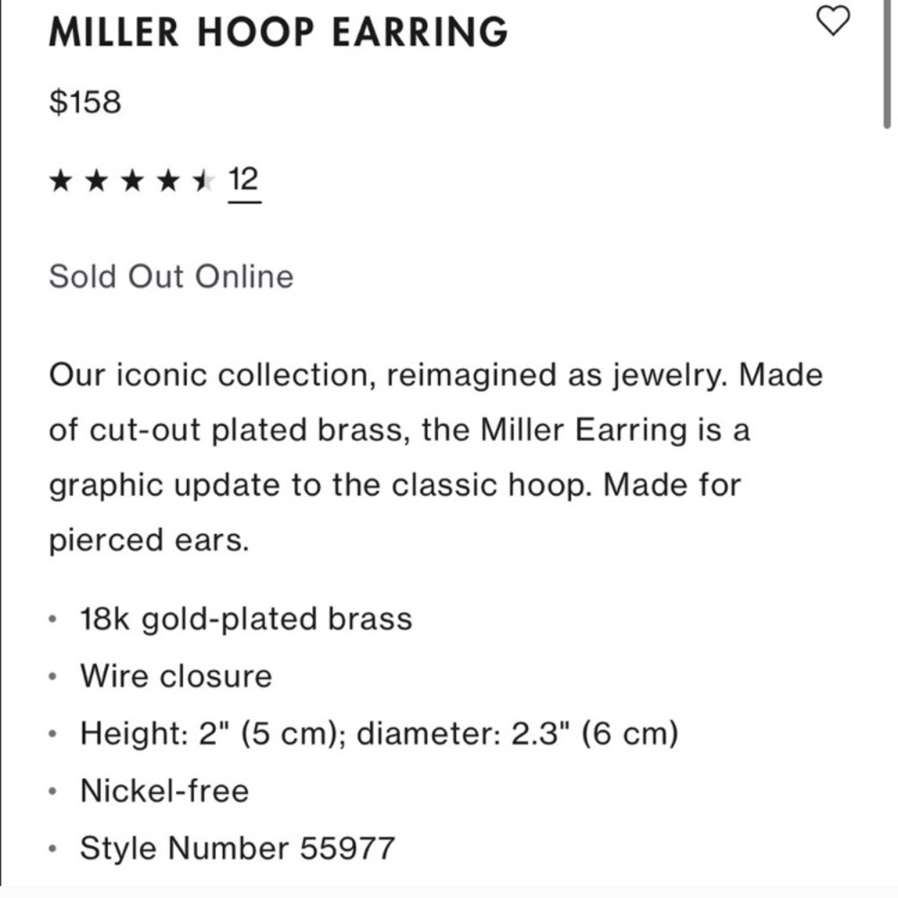 Tory Burch Miller Logo Gold Hoop Earrings - Picture 3 of 8